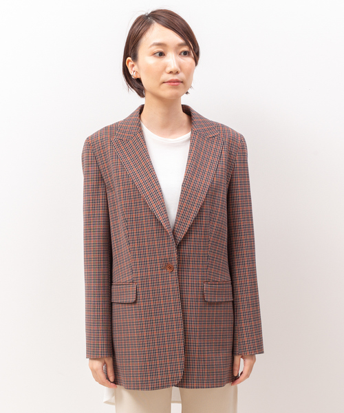 Rouge vif（ルージュヴィフ）の「チェックシングルジャケット（テーラードジャケット・レディース・ネイビー・36/38）」の6枚目の写真