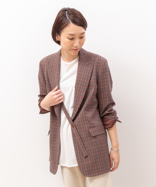Rouge vif（ルージュヴィフ）の「チェックシングルジャケット（テーラードジャケット・レディース・ネイビー・36/38）」の19枚目の写真
