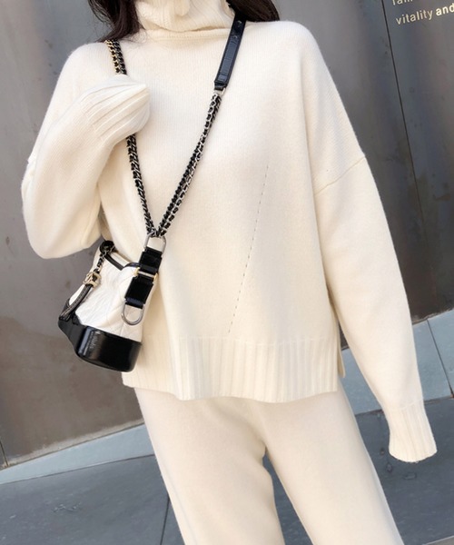 Girly Doll（ガーリードール）の「タートルニットセットアップ（セットアップ・レディース・ホワイト/ブラック/ベージュ/ピンク/ネイビー・FREE）」の11枚目の写真