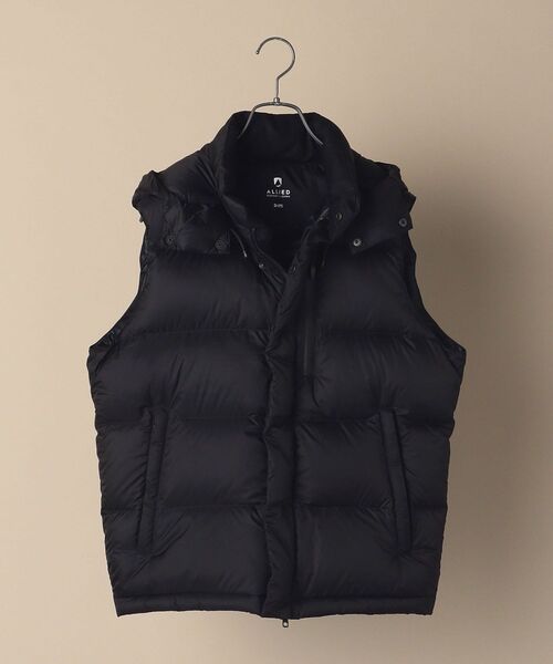 SHIPS（シップス）の「SHIPS: ALLIED FEATHER&DOWN 700FP ナイロン ダウン ベスト（ダウンベスト・メンズ・ブラック/カーキ/ダークグレー・SMALL/MEDIUM/LARGE/X-LARGE）」の2枚目の写真