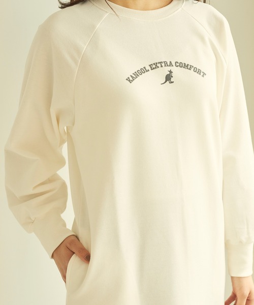 KANGOL EXTRA COMFORT(カンゴールエクストラコンフォート)の「ラグランスリーブロングワンピース(ワンピース・レディース・チャコールグレー/ブラック/アイボリー/ダークパープル/ブルーグレー/モカ・LL/M/L)」の9枚目の写真