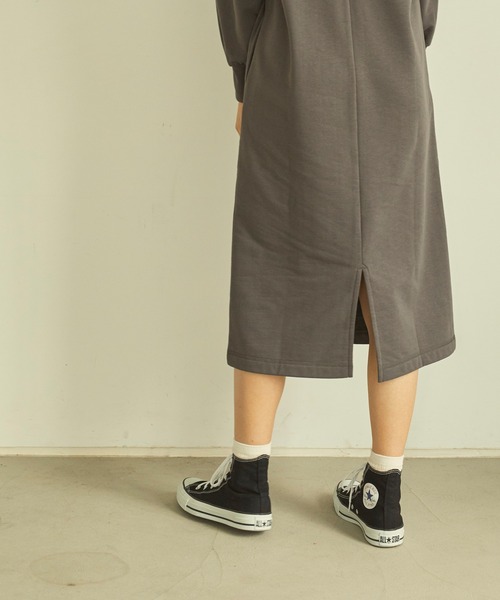 KANGOL EXTRA COMFORT(カンゴールエクストラコンフォート)の「ラグランスリーブロングワンピース(ワンピース・レディース・チャコールグレー/ブラック/アイボリー/ダークパープル/ブルーグレー/モカ・LL/M/L)」の16枚目の写真