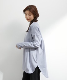 シルエットスッキリUSAコットンロングTシャツ