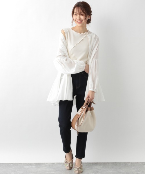 GLOBAL WORK（グローバルワーク）の「Beauteeメローリブタンク/935340（タンクトップ・レディース・ホワイト/ブラック/アイボリー/ブラウン系その他・MEDIUM/LARGE）」の5枚目の写真