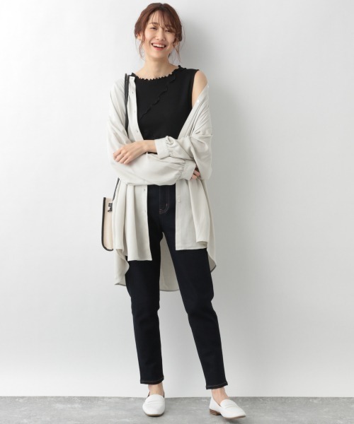 GLOBAL WORK（グローバルワーク）の「Beauteeメローリブタンク/935340（タンクトップ・レディース・ホワイト/ブラック/アイボリー/ブラウン系その他・MEDIUM/LARGE）」の12枚目の写真