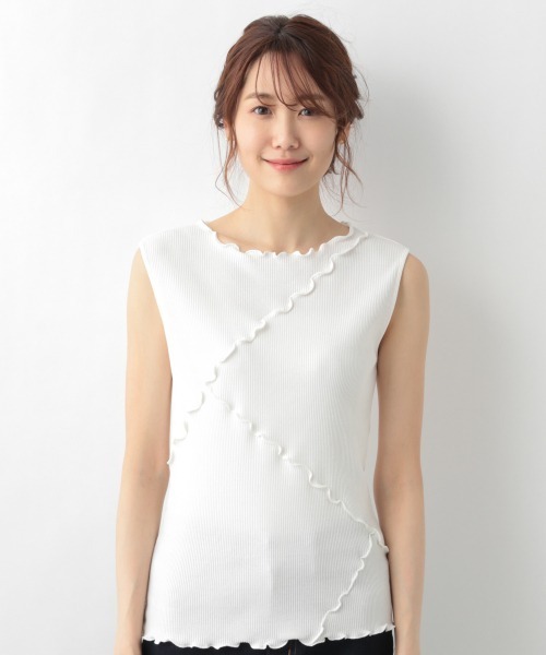 GLOBAL WORK（グローバルワーク）の「Beauteeメローリブタンク/935340（タンクトップ・レディース・ホワイト/ブラック/アイボリー/ブラウン系その他・MEDIUM/LARGE）」の7枚目の写真