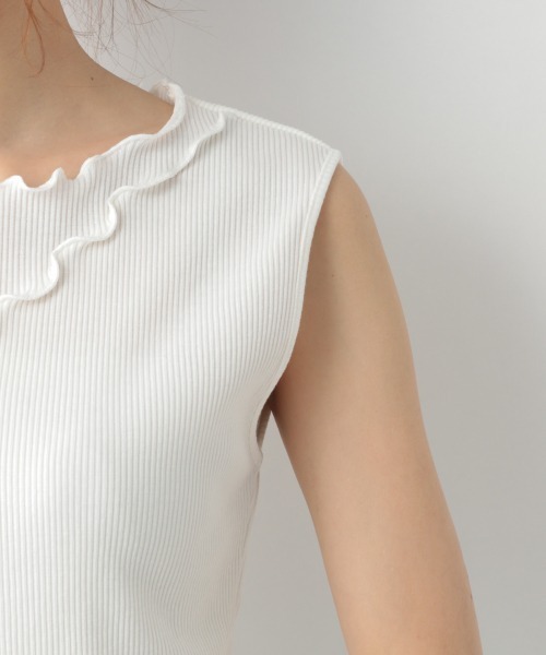 GLOBAL WORK（グローバルワーク）の「Beauteeメローリブタンク/935340（タンクトップ・レディース・ホワイト/ブラック/アイボリー/ブラウン系その他・MEDIUM/LARGE）」の9枚目の写真