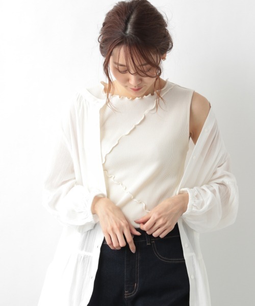 GLOBAL WORK（グローバルワーク）の「Beauteeメローリブタンク/935340（タンクトップ・レディース・ホワイト/ブラック/アイボリー/ブラウン系その他・MEDIUM/LARGE）」の19枚目の写真