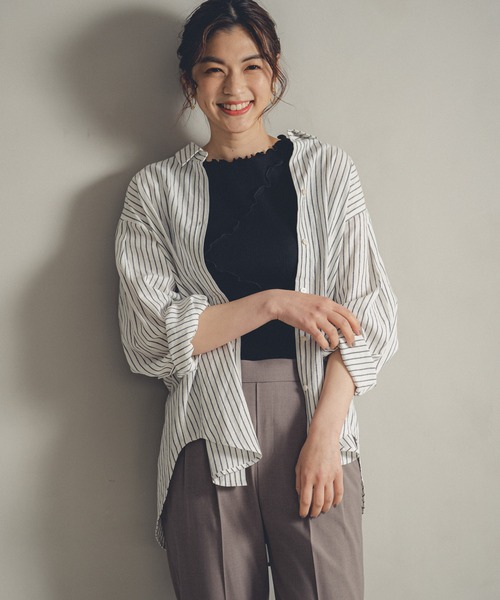 GLOBAL WORK（グローバルワーク）の「Beauteeメローリブタンク/935340（タンクトップ・レディース・ホワイト/ブラック/アイボリー/ブラウン系その他・MEDIUM/LARGE）」の21枚目の写真