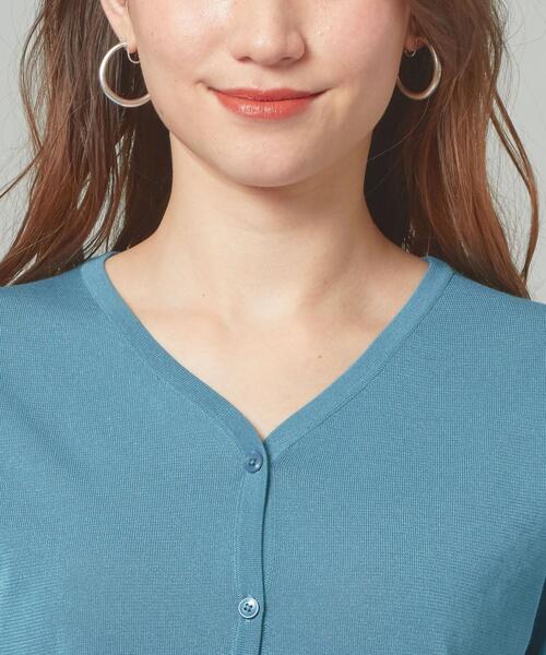 closet story（クローゼットストーリー）の「＜closet story＞□デオドラント Vネック SSL カーディガン [抗菌防臭] -手洗い可能-（カーディガン/ボレロ・レディース・ブラック/ホワイト/ターコイズブルー・FREE）」の11枚目の写真