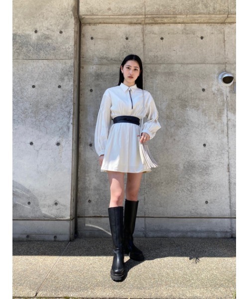 MOUSSY（マウジー）の「VOLUME SLEEVE TUCK MINI ドレス