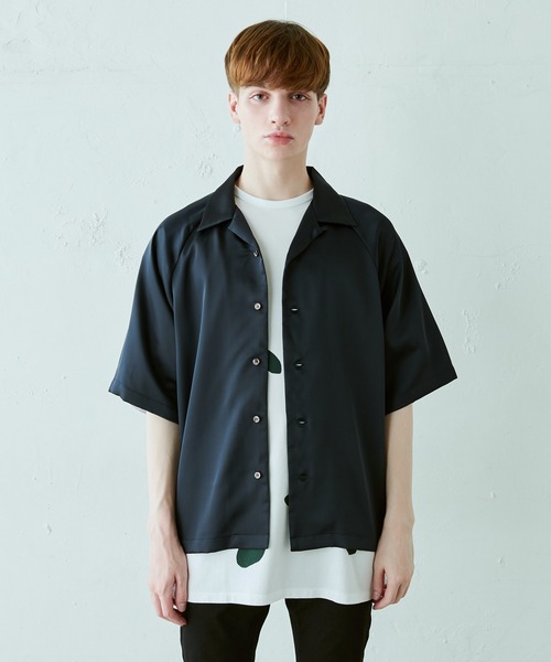 60s 70s OLD LEE オープンカラー シャツ サテン ブラック L 60s 70s OLD LEE オープンカラー シャツ サテン ブラック L