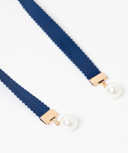 WEGO（ウィゴー）の「WEGO/パール付きリボン（ネクタイ・レディース・ネイビー/レッド・FREE）」の3枚目の写真