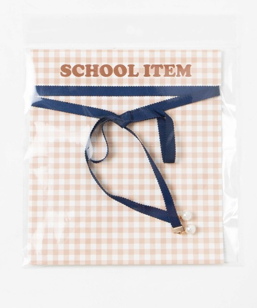 WEGO（ウィゴー）の「WEGO/パール付きリボン（ネクタイ・レディース・ネイビー/レッド・FREE）」の5枚目の写真