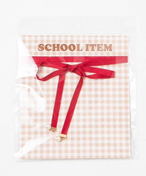 WEGO（ウィゴー）の「WEGO/パール付きリボン（ネクタイ・レディース・ネイビー/レッド・FREE）」の6枚目の写真
