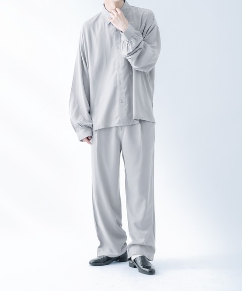 epnok(エプノック)の「レーヨンワイドパンツ(スラックス・メンズ・ライトグレー/グレイッシュブルー・SMALL/MEDIUM/LARGE)」の13枚目の写真