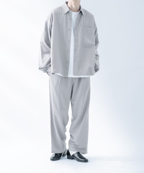 epnok(エプノック)の「レーヨンワイドパンツ(スラックス・メンズ・ライトグレー/グレイッシュブルー・SMALL/MEDIUM/LARGE)」の9枚目の写真