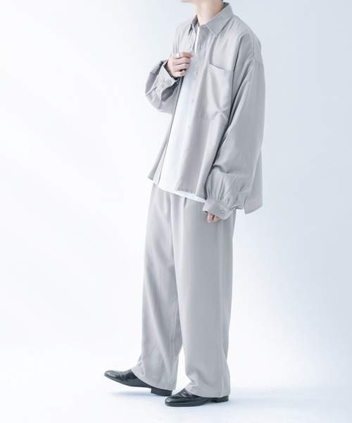 epnok(エプノック)の「レーヨンワイドパンツ(スラックス・メンズ・ライトグレー/グレイッシュブルー・SMALL/MEDIUM/LARGE)」の10枚目の写真