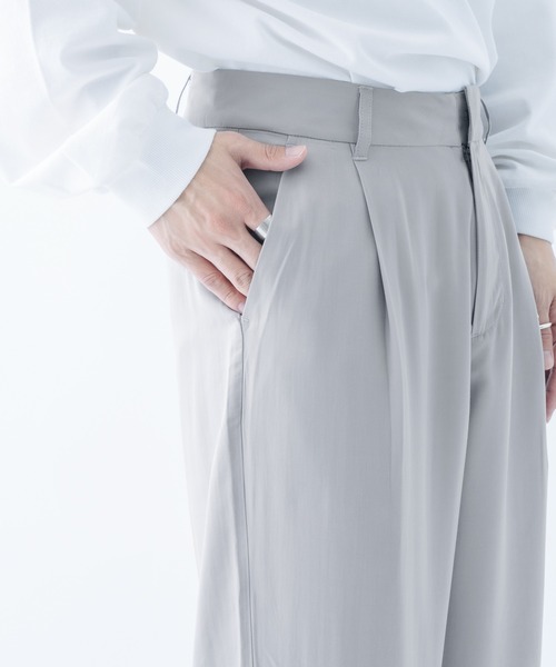 epnok(エプノック)の「レーヨンワイドパンツ(スラックス・メンズ・ライトグレー/グレイッシュブルー・SMALL/MEDIUM/LARGE)」の16枚目の写真