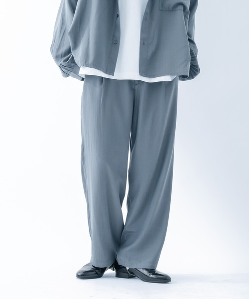 epnok(エプノック)の「レーヨンワイドパンツ(スラックス・メンズ・ライトグレー/グレイッシュブルー・SMALL/MEDIUM/LARGE)」の20枚目の写真