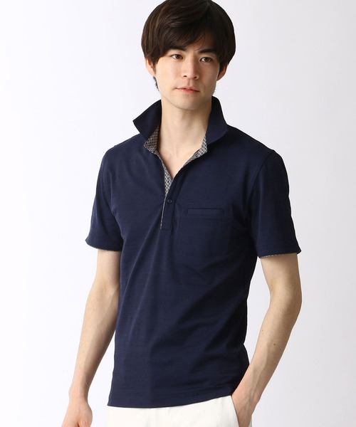 HIDEAWAYS NICOLE（ハイダウェイニコル）の「スキッパーポロシャツ（ポロシャツ・メンズ・ホワイト/ネイビー/ラベンダー/ブラック/サックスブルー・X-LARGE/XX-LARGE/LARGE/MEDIUM）」の3枚目の写真