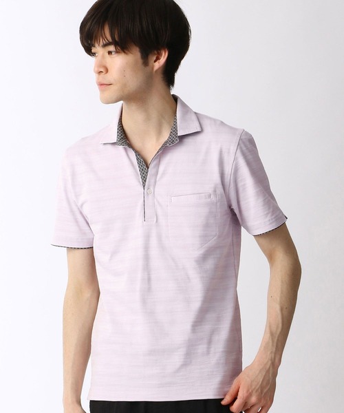 HIDEAWAYS NICOLE（ハイダウェイニコル）の「スキッパーポロシャツ（ポロシャツ・メンズ・ホワイト/ネイビー/ラベンダー/ブラック/サックスブルー・X-LARGE/XX-LARGE/LARGE/MEDIUM）」の8枚目の写真