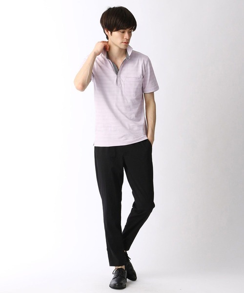 HIDEAWAYS NICOLE（ハイダウェイニコル）の「スキッパーポロシャツ（ポロシャツ・メンズ・ホワイト/ネイビー/ラベンダー/ブラック/サックスブルー・X-LARGE/XX-LARGE/LARGE/MEDIUM）」の7枚目の写真