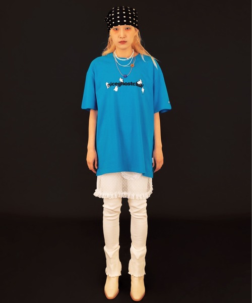 ISTKUNST(イストクンスト)の「【ISTKUNST / nice ghost club】LUMINOUS GHOST LOGO TEE / ナイスゴーストクラブ ルミナス ゴースト ロゴ Tシャツ(Tシャツ/カットソー・メンズ・ブルー/ホワイト・LARGE/SMALL/MEDIUM)」の15枚目の写真