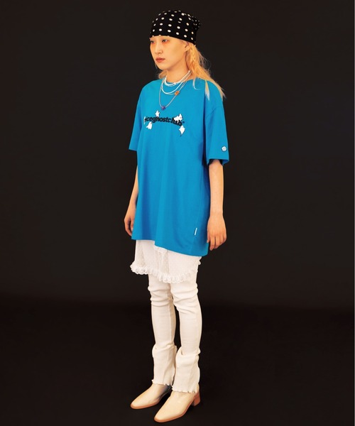 ISTKUNST(イストクンスト)の「【ISTKUNST / nice ghost club】LUMINOUS GHOST LOGO TEE / ナイスゴーストクラブ ルミナス ゴースト ロゴ Tシャツ(Tシャツ/カットソー・メンズ・ブルー/ホワイト・LARGE/SMALL/MEDIUM)」の16枚目の写真