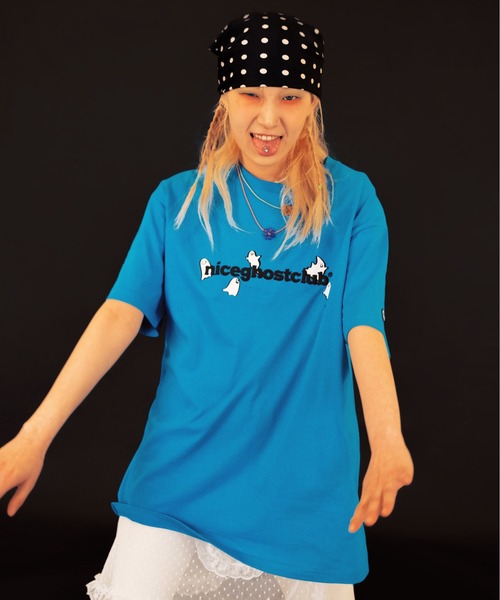 ISTKUNST(イストクンスト)の「【ISTKUNST / nice ghost club】LUMINOUS GHOST LOGO TEE / ナイスゴーストクラブ ルミナス ゴースト ロゴ Tシャツ(Tシャツ/カットソー・メンズ・ブルー/ホワイト・LARGE/SMALL/MEDIUM)」の19枚目の写真