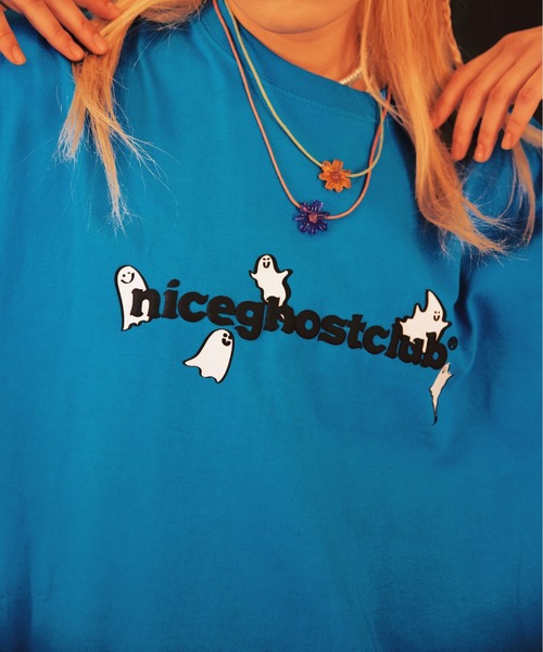 ISTKUNST(イストクンスト)の「【ISTKUNST / nice ghost club】LUMINOUS GHOST LOGO TEE / ナイスゴーストクラブ ルミナス ゴースト ロゴ Tシャツ(Tシャツ/カットソー・メンズ・ブルー/ホワイト・LARGE/SMALL/MEDIUM)」の20枚目の写真