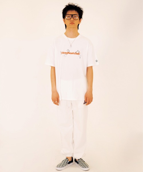 ISTKUNST(イストクンスト)の「【ISTKUNST / nice ghost club】LUMINOUS GHOST LOGO TEE / ナイスゴーストクラブ ルミナス ゴースト ロゴ Tシャツ(Tシャツ/カットソー・メンズ・ブルー/ホワイト・LARGE/SMALL/MEDIUM)」の3枚目の写真