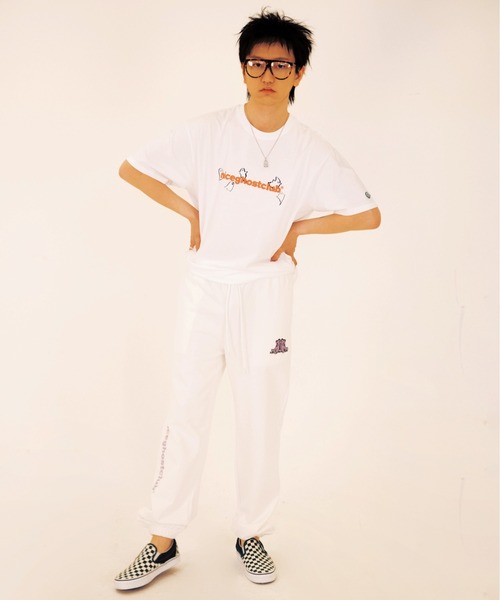 ISTKUNST(イストクンスト)の「【ISTKUNST / nice ghost club】LUMINOUS GHOST LOGO TEE / ナイスゴーストクラブ ルミナス ゴースト ロゴ Tシャツ(Tシャツ/カットソー・メンズ・ブルー/ホワイト・LARGE/SMALL/MEDIUM)」の6枚目の写真