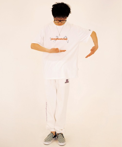 ISTKUNST(イストクンスト)の「【ISTKUNST / nice ghost club】LUMINOUS GHOST LOGO TEE / ナイスゴーストクラブ ルミナス ゴースト ロゴ Tシャツ(Tシャツ/カットソー・メンズ・ブルー/ホワイト・LARGE/SMALL/MEDIUM)」の7枚目の写真
