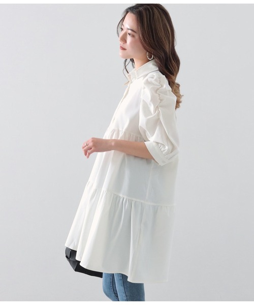 Alluge（アルージュ）の「ティアードシャツチュニック（チュニック・レディース・ライトグレー/ブラック/オフホワイト・FREE）」の12枚目の写真