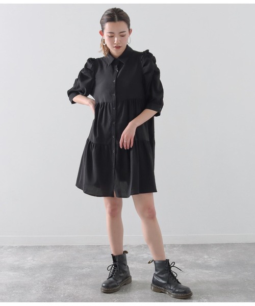 Alluge（アルージュ）の「ティアードシャツチュニック（チュニック・レディース・ライトグレー/ブラック/オフホワイト・FREE）」の10枚目の写真