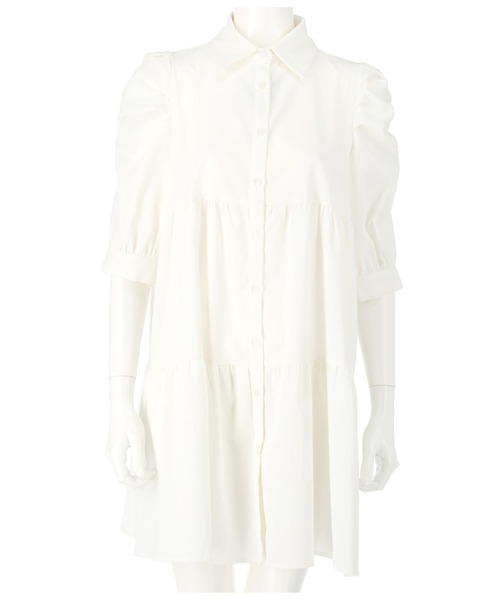 Alluge（アルージュ）の「ティアードシャツチュニック（チュニック・レディース・ライトグレー/ブラック/オフホワイト・FREE）」の8枚目の写真