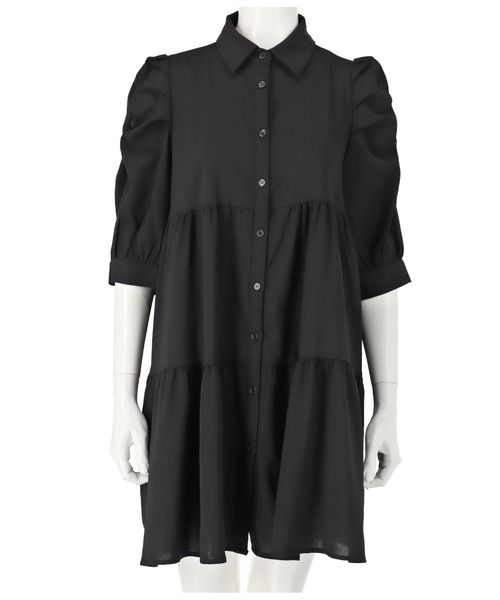 Alluge（アルージュ）の「ティアードシャツチュニック（チュニック・レディース・ライトグレー/ブラック/オフホワイト・FREE）」の9枚目の写真