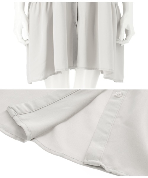 Alluge（アルージュ）の「ティアードシャツチュニック（チュニック・レディース・ライトグレー/ブラック/オフホワイト・FREE）」の7枚目の写真