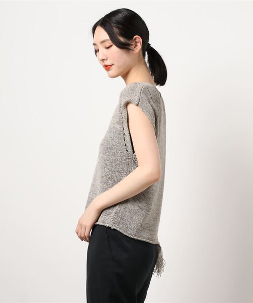 RIVE DROITE（リヴドロワ）の「フリンジニットタンク（ニット/セーター・レディース・ホワイト系その他/ブラウン・FREE）」の4枚目の写真