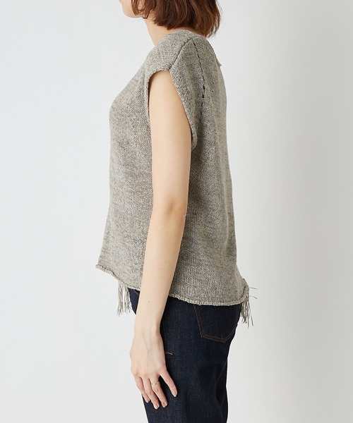 RIVE DROITE（リヴドロワ）の「フリンジニットタンク（ニット/セーター・レディース・ホワイト系その他/ブラウン・FREE）」の6枚目の写真