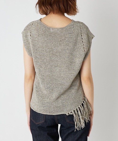 RIVE DROITE（リヴドロワ）の「フリンジニットタンク（ニット/セーター・レディース・ホワイト系その他/ブラウン・FREE）」の7枚目の写真