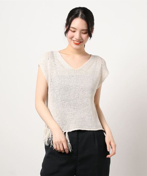 RIVE DROITE（リヴドロワ）の「フリンジニットタンク（ニット/セーター・レディース・ホワイト系その他/ブラウン・FREE）」の12枚目の写真