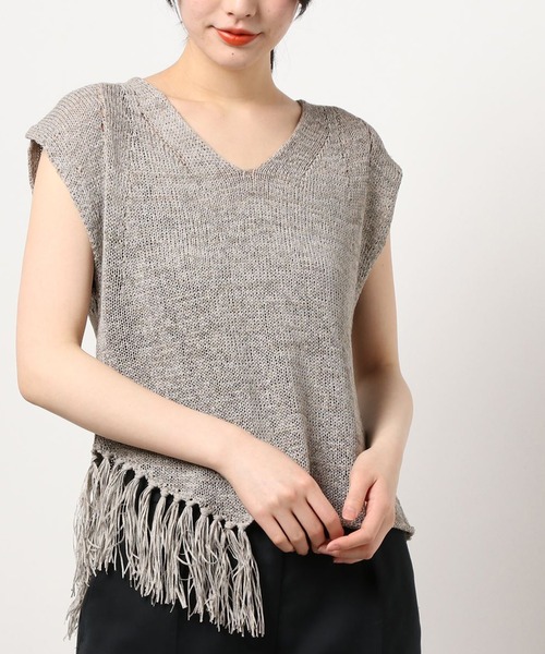 RIVE DROITE（リヴドロワ）の「フリンジニットタンク（ニット/セーター・レディース・ホワイト系その他/ブラウン・FREE）」の14枚目の写真