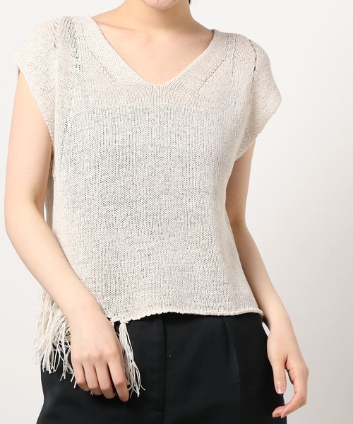 RIVE DROITE（リヴドロワ）の「フリンジニットタンク（ニット/セーター・レディース・ホワイト系その他/ブラウン・FREE）」の21枚目の写真