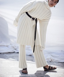 ワイドリブニット ワイドパンツ