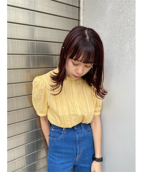 MOUSSY（マウジー）の「PIN TUCK LACE ブラウス（シャツ/ブラウス・レディース・ライトイエロー/ブルー/アイボリー/ブラック・2/1）」の21枚目の写真