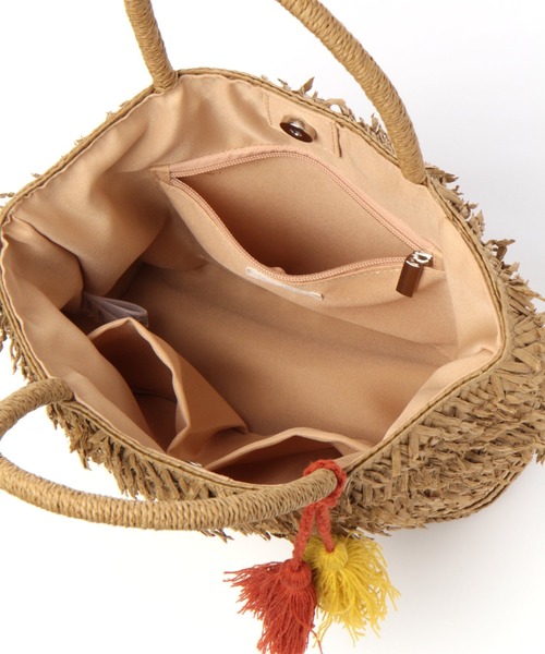 studio CLIP（スタディオクリップ）の「ペーパーフリンジカゴバッグ（かごバッグ・レディース・ナチュラル/オレンジ/ベージュ・FREE）」の8枚目の写真