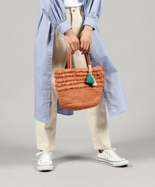 studio CLIP（スタディオクリップ）の「ペーパーフリンジカゴバッグ（かごバッグ・レディース・ナチュラル/オレンジ/ベージュ・FREE）」の15枚目の写真