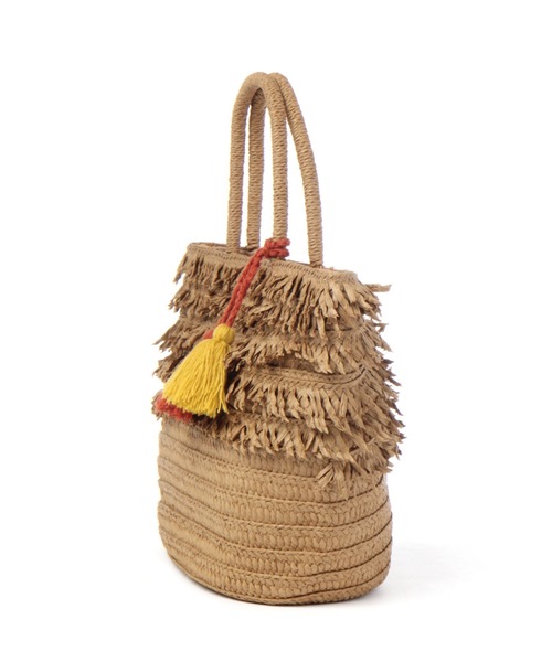 studio CLIP（スタディオクリップ）の「ペーパーフリンジカゴバッグ（かごバッグ・レディース・ナチュラル/オレンジ/ベージュ・FREE）」の7枚目の写真